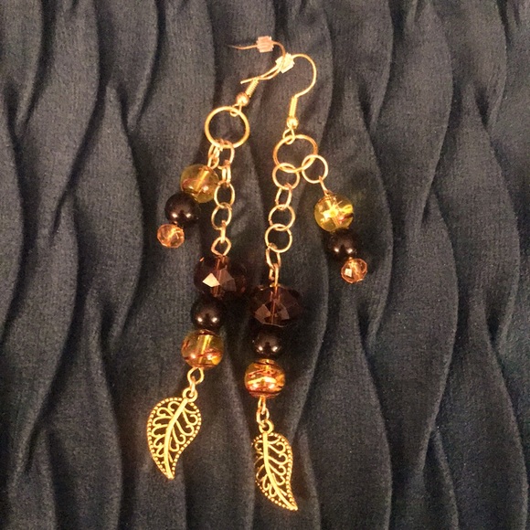 love, Savvy Amber Bronze Beaded Earrings - Picture 1 of 3